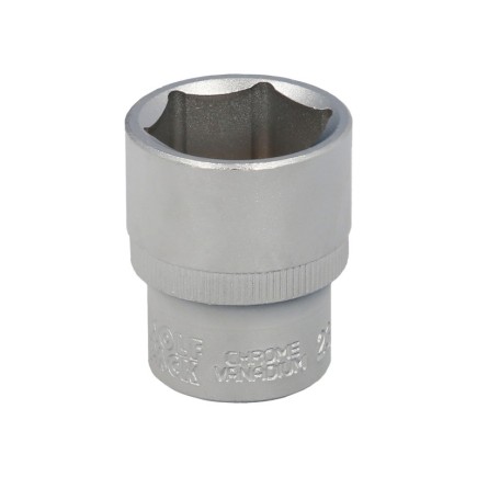Llave Vaso 1/2" Hexagonal 23 mm, Perfil de 6 caras, Acero Cromo Vanadio, Aristas Redondas
