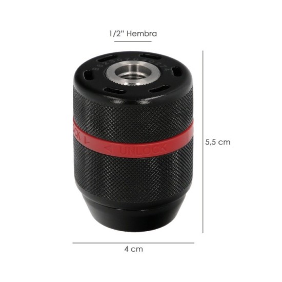 Portabrocas Sin Llave Metalico 1/2" Hembra, Brocas Hasta Ø 13 mm, Mandril taladro al por Mayor | Almacén de Ferretería