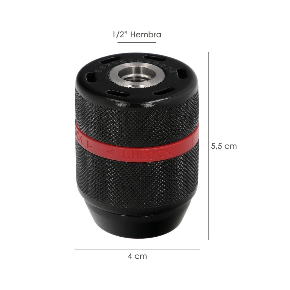 Portabrocas Sin Llave Metalico 1/2" Hembra, Brocas Hasta Ø 13 mm, Mandril taladro al por Mayor | Almacén de Ferretería