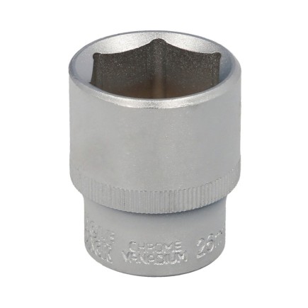 Llave Vaso 1/2" Hexagonal 26 mm, Perfil de 6 caras, Acero Cromo Vanadio, Aristas Redondas