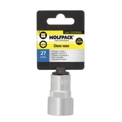 Llave Vaso 1/2" Hexagonal 27 mm, Perfil de 6 caras, Acero Cromo Vanadio, Aristas Redondas