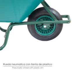 Carretilla Obra Plastico Desmontada 100 litros