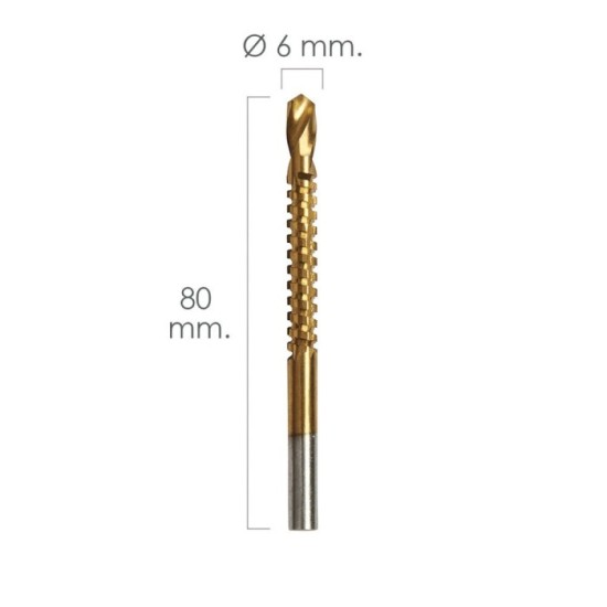 Fresa Rotativa Para Metales HSS  Ø 6 x 80 mm, Para Taladro / Fresadora al por Mayor | Almacén de Ferretería