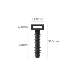 Taco Fijación Brida Nylon Negro 8 mm, (Bolsa 100 Unidades)