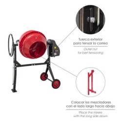 Hormigonera 160 litros / 650 W, Desmontable