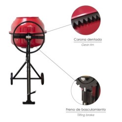 Hormigonera 160 litros / 650 W, Desmontable