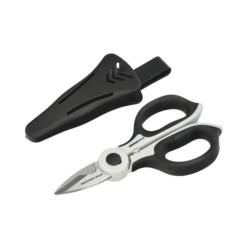 Tijeras Electricista 155 mm, Mango TPR Plus No tension, Con Funda Hojas Acero Inoxidable, Tijeras Cortar Cable, Pelacables