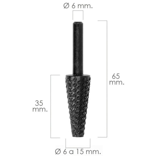 Fresa Rotativa Para Metal Conica Ø 6 a 15 mm, Para Taladro / Fresadora al por Mayor | Almacén de Ferretería