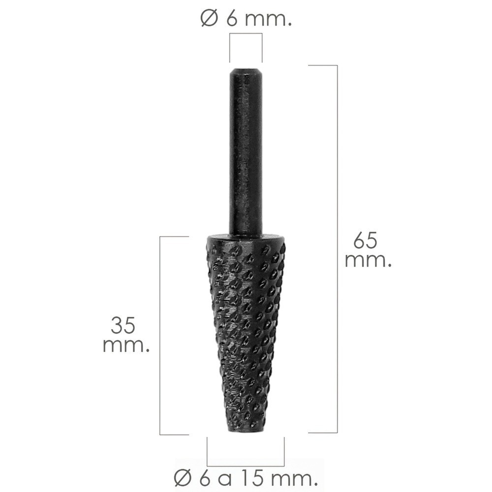 Fresa Rotativa Para Metal Conica Ø 6 a 15 mm, Para Taladro / Fresadora al por Mayor | Almacén de Ferretería