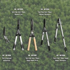 Tijeras Podar 2 Manos Yunque, Telescopica de 68 a 95 cm, Mango Aluminio Multiplicador Fuerza, Corte Ø 35 mm, Empuñadura TPR