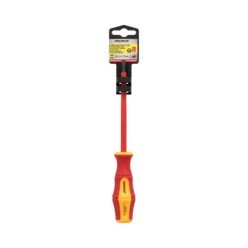 Destornillador Plano Aislado Certificado VDE 1,000 V, Medida 1,0 x Ø 5,5 x 125 mm, Destornillador Seguridad Electricista