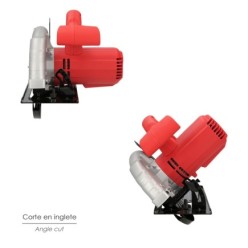 Sierra Circular 1300 Watt, Disco 185 mm, 4,800 RPM Corte a Inglete Con Regulador de Profundidad, Ingletadora, Sierra Madera,