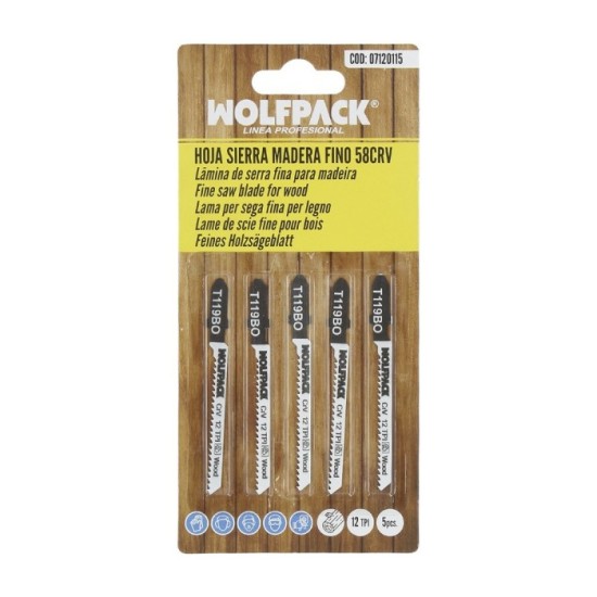 Hojas Sierra Calar Para Madera Corte Fino 5 Piezas, Hoja Cromo Vanadio 58, Vastago T Universal al por Mayor | Almacén de Ferrete