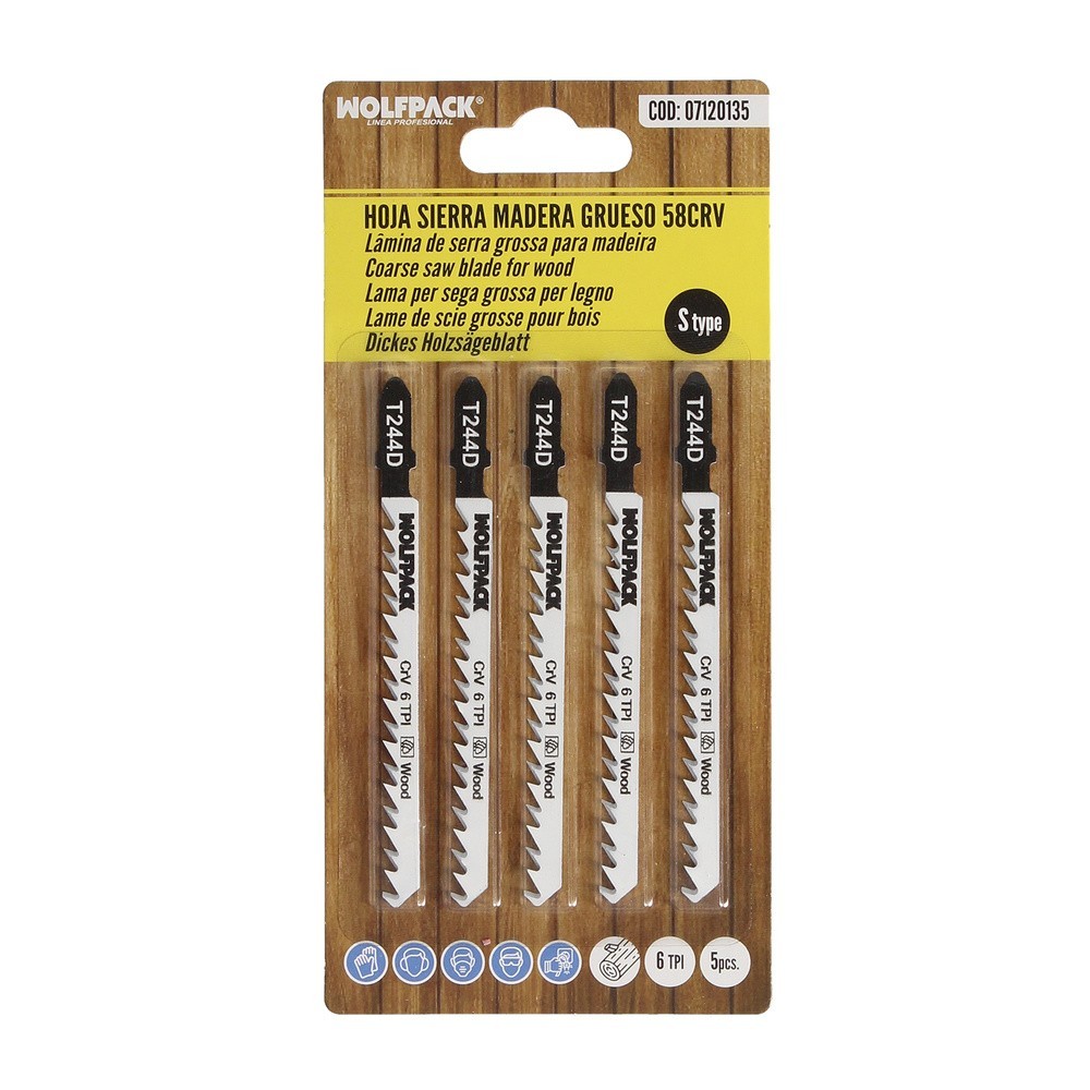 Hojas Sierra Calar Para Madera Corte Grueso 5 Piezas, Hoja Cromo Vanadio 58, Vastago T Universal al por Mayor | Almacén de Ferre
