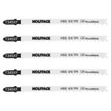 Hoja Larga Sierra Calar Para Madera / Metal / Plástico Corte Medio/Grueso 5 Piezas, Hoja Cromo Vanadio 58, Vastago T Universal, 