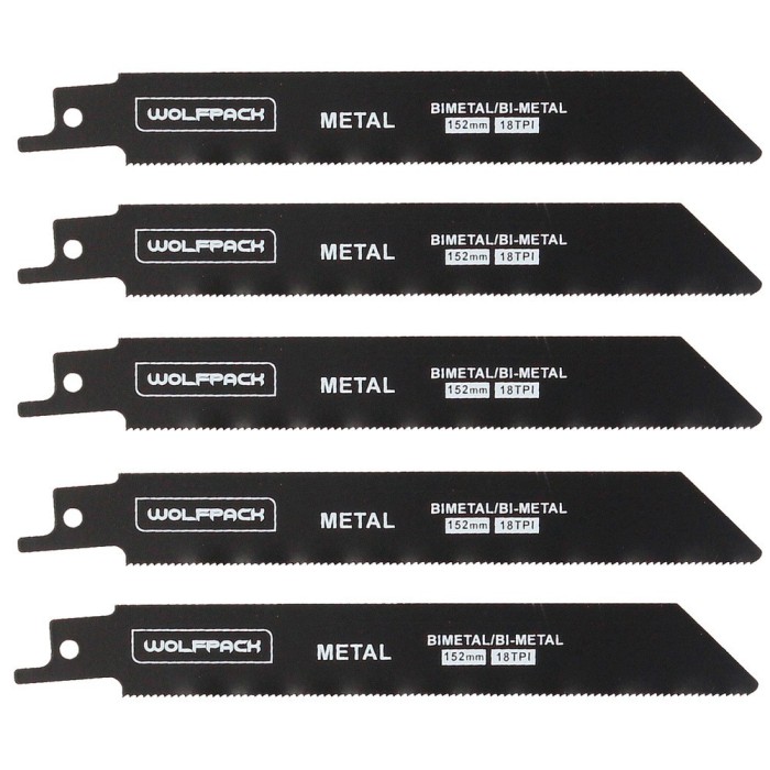 Hoja Sierra Sable Para Metales 152 mm, 18 Tpi, 5 Piezas, Sierra Hierro Aluminio, Cobre, Plastico al por Mayor | Almacén de Ferre