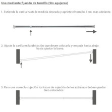 Barra Visillo Extensible 37,5/60 cm, Con Muelle Presion Ajustable  (1 Pieza)