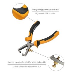 Alicates Pelacables 150 mm, Acero DIN 5745 Pelacables, Corta Cables, Pelador Cables,