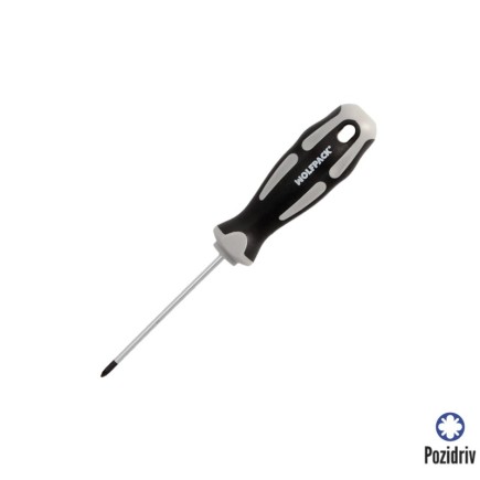 Destornillador Pozidriv Acero S2 Mango TPR Bimaterial, Medida PZ 0 x Ø 3,0 x 75 mm,  DIN5262,