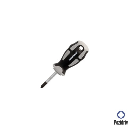 Destornillador Pozidriv Acero S2 Mango TPR Bimaterial, Medida PZ 1 x Ø 5 x 38 mm,  DIN5262,