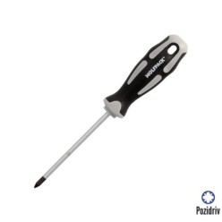 Destornillador Pozidriv Acero S2 Mango TPR Bimaterial, Medida PZ 1 x Ø 5 x 100 mm,  DIN5262,