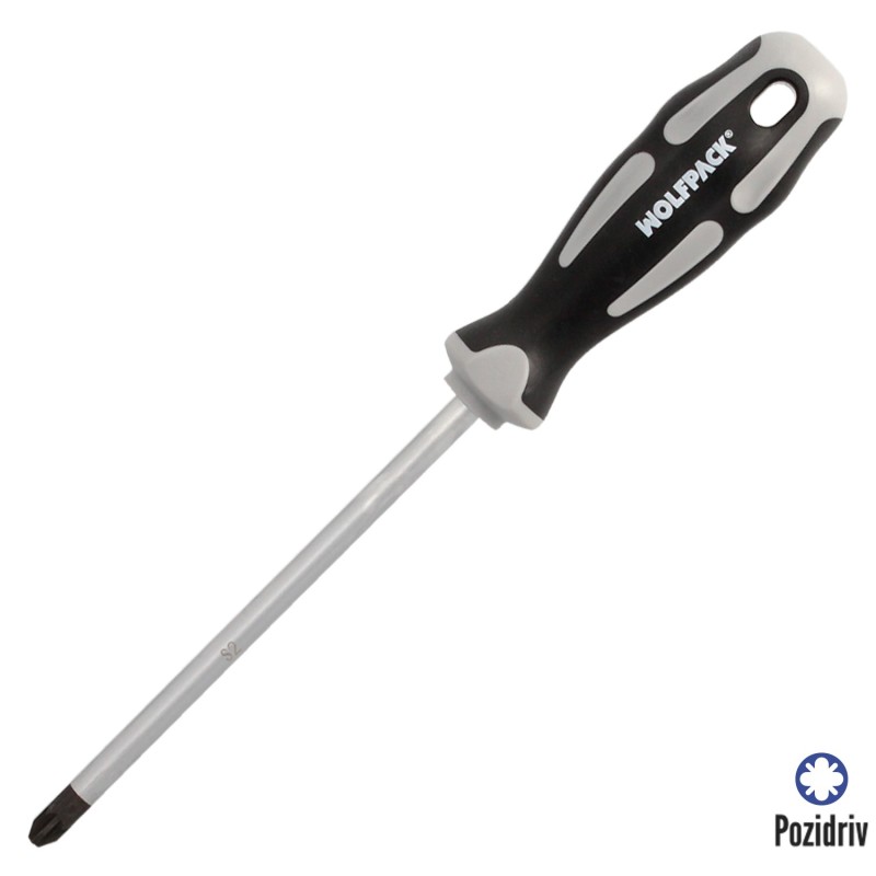 Destornillador Pozidriv Acero S2 Mango TPR Bimaterial, Medida PZ 3 x Ø 8 x 150 mm,  DIN5262,
