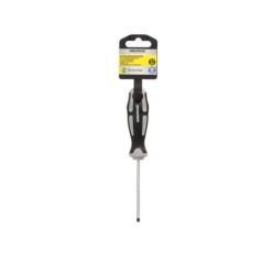 Destornillador Plano Vaciado Acero S2 Mango TPR Bimaterial, Medida 0,8 x Ø 4,0 x 75 mm,  DIN5265