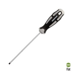 Destornillador Plano Vaciado Acero S2 Mango TPR Bimaterial, Medida 0,8 x Ø 4,0 x 125 mm,  DIN5265