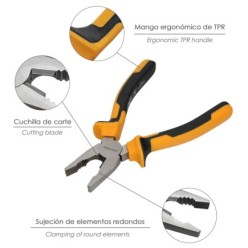 Alicates Universales 175 mm, Acero DIN 5746