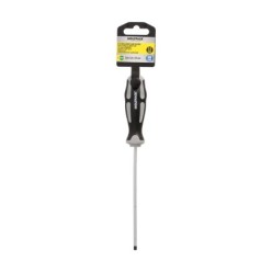 Destornillador Plano Vaciado Acero S2 Mango TPR Bimaterial, Medida 0,8 x Ø 4,0 x 125 mm,  DIN5265