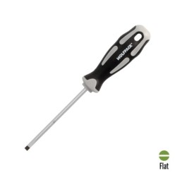 Destornillador Plano Vaciado Acero S2 Mango TPR Bimaterial, Medida 1,0 x Ø 5,0 x 100 mm,  DIN5265