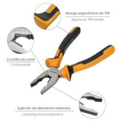 Alicates Universales 200 mm, Acero DIN 5746