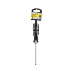Destornillador Plano Vaciado Acero S2 Mango TPR Bimaterial, Medida 1,0 x Ø 5,0 x 100 mm,  DIN5265