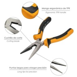 Alicates Boca Recta 150 mm, Acero DIN 5745 Alicates Punta Recta, Alicates Boca Recta Larga,