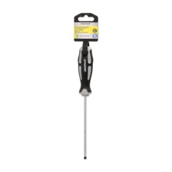 Destornillador Plano Vaciado Acero S2 Mango TPR Bimaterial, Medida 1,0 x Ø 5,0 x 125 mm,  DIN5265