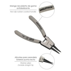 Alicates Arandelas Exteriores Recto 125 mm, acero Din 5254, Anillos De Presion, Anillos De Retención, Arandelas Circlips