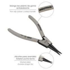 Alicates Arandelas Exteriores Recto 175mm, Acero Din 5254, Anillos De Presion, Anillos De Retención, Arandelas Circlips