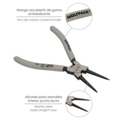 Alicates Arandelas Interiores Recto 175 mm, Acero Din 5256, Anillos De Presion, Anillos De Retención, Arandelas Circlips