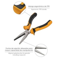 Alicates Boca Plana 150 mm, Acero DIN 5745 Alicates Punta Plana, Alicates Boca Plana Larga,