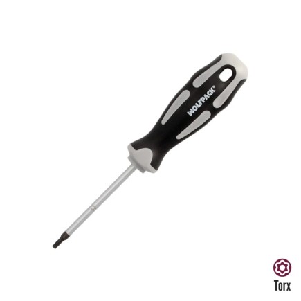 Destornillador Torx Inviolable Acero S2 Mango TPR Bimaterial, Medida T10 x Ø 5,0 x 75 mm,