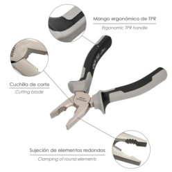 Alicates Universales 150 mm, Acero Cromo Vanadio DIN-ISO 5746