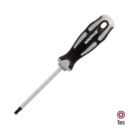Destornillador Torx Inviolable Acero S2 Mango TPR Bimaterial, Medida T25 x Ø 6,0 x 100 mm,