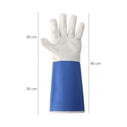 Guantes Piel Serraje Largos 40 cm, guante Resistente, Guante Comodo, Guantes De Trabajo, (Par)
