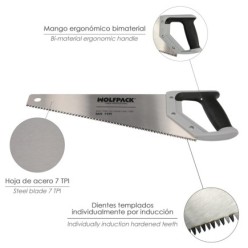 Serrucho Carpintero Bimaterial 400 mm, / 16" Acero SK5 Triple Afilado Sierra Carpintero, Serrucho Carpinteria, Sierra Costilla