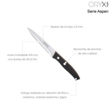 Cuchillo Aspen Cocina Hoja Acero Inoxidable 12 cm, Negro