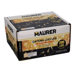 Luces Navidad Solar 200 Leds Luz Calida, Bateria Recargable Uso en Exteriores / Interiores Ip44