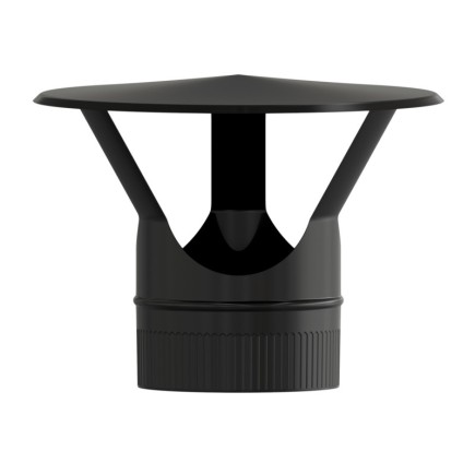 Sombrero Estufa Vitrificado Negro Ø 150 mm, Sombrero Tubo Chimenea, Sombrero Tubo Humo, Sombrero Tubo Calefacción, Sombrero Humo