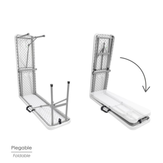 Banco Plegable Multifuncional, Portatil, Resistente,Multiusos 183x28x44 cm, Color Blanco al por Mayor | Almacén de Ferretería