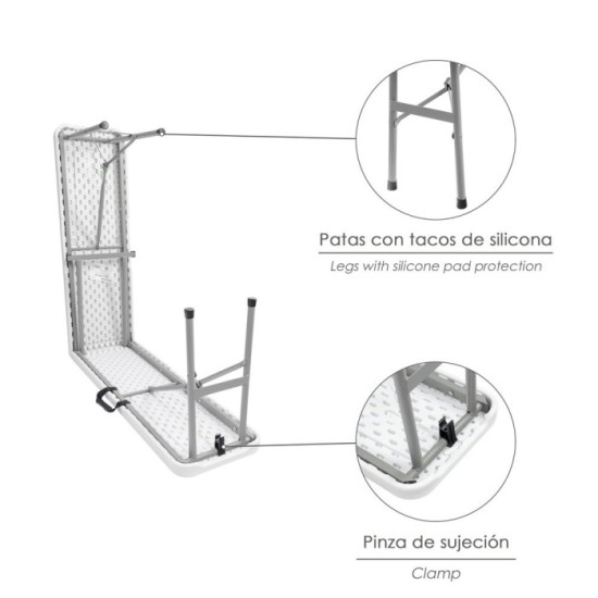 Banco Plegable Multifuncional, Portatil, Resistente,Multiusos 183x28x44 cm, Color Blanco al por Mayor | Almacén de Ferretería