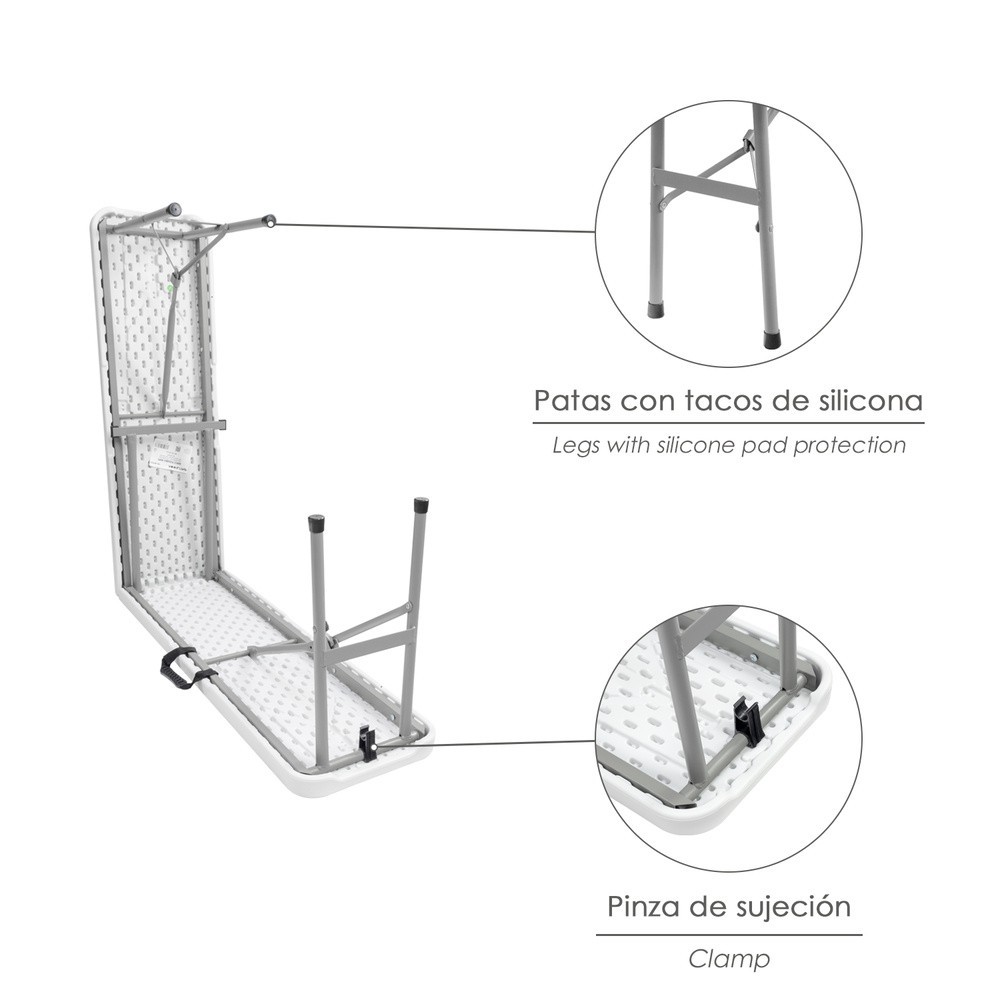 Banco Plegable Multifuncional, Portatil, Resistente,Multiusos 183x28x44 cm, Color Blanco al por Mayor | Almacén de Ferretería